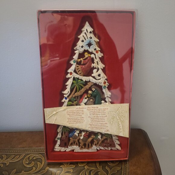 NEW A Christmas Tree NATIVITY Plaque R Fogle Dicksons Nativity Plaque 11.5” - Picture 5 of 6
